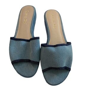 Anthropologie Lien Do Slip On Denim Sandal. Blue. Sz 8
